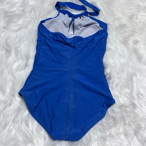 Speedo blue one piece swimsuit size 8 - Picture 2 of 4